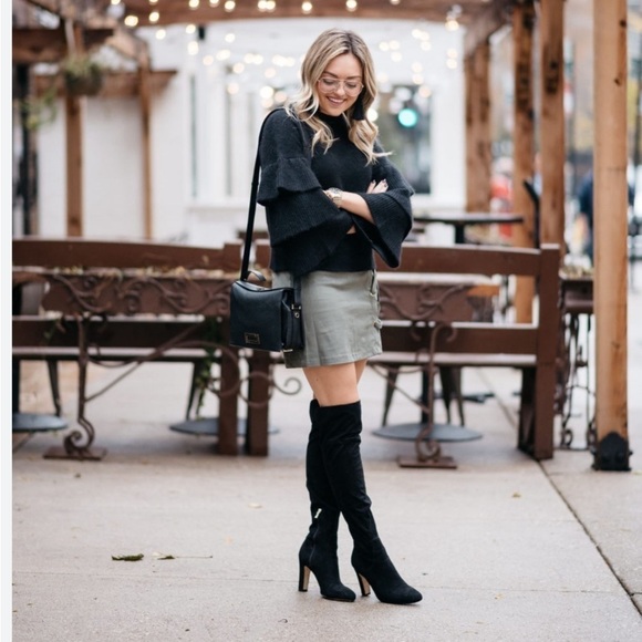 Sam Edelman Women’s Valda Knee High Boot Black Leather Suede Boot Size 6.5M New - Picture 8 of 13